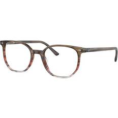 Ray-Ban Elliot Braun Gestreift & Rot Fassung Klar Glas Polarisiert 48-19 Braun gestreift & Rot 48-19