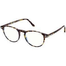 Tom Ford Uomo Occhiali Tom Ford FT5803-B Blu-Light Block 055 da Vista Tartarugatishell per Uomo (Solo Montatura)