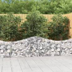 vidaXL Cesti Gabbioni Ad Arco 11 pz 200x30x60/80 cm Ferro Zincato Arredo Giardino