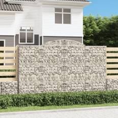 vidaXL Cesti Gabbioni Ad Arco 4 pz 300x30x180/200 cm Ferro Zincato Arredo Giardino