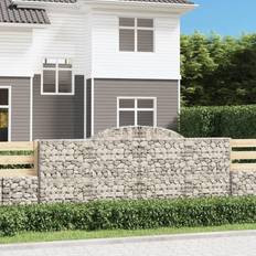 vidaXL Gabioner bågformade 3 st galvaniserat järn