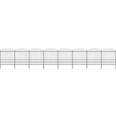 vidaXL Garden Fence with Spear Top Steel 1.75-2x13.6