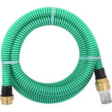 vidaXL Tubo di Aspirazione con Raccordi in Ottone Verde 1.1" 7 m PVC