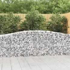 Giardino e Ambiente Esterno vidaXL Cesti Gabbioni Ad Arco 2 Pz 400x50x80/100 cm Ferro Zincato Arredo Giardino