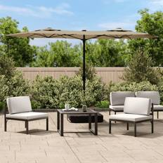 Dobbelt parasol vidaXL Parasol gråbrun
