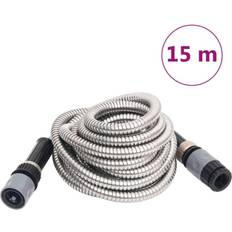 vidaXL Manguera Jardín Y Pulverizador Acero Inoxidable Plata 14 mm 15 m