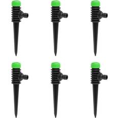 Vert Arroseurs de jardin vidaXL Arroseurs Rotatifs 6 pcs Vert Et Noir 3x6x19.5 cm ABS Et PP - Vert