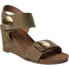 43 - Grün Sandaletten Cashott A/S Damen CASALBERTA Velcro Button Nubuck Heeled Sandal, Olive