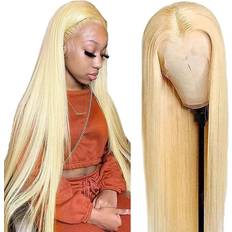 Frontal wig Tuneful 180% Density Straight 613 HD Lace Frontal Wig 28 inch Blonde