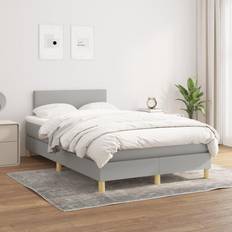 vidaXL Giroletto A Molle Con Materasso Grigio Chiaro 120x200 cm Tessuto Cod Mxl 61607 Letto Continentale