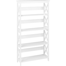 Beliani Scaffalatura 4 Ripiani In Laminato Bianco Design Scaffale per libri