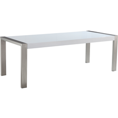 Argento Tavoli da pranzo Beliani Acciaio Inox Piano Lucido 220 x 90 cm Tavolo da pranzo