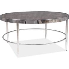 Ronde Effet Marbre D 82 cm x H 40 cm Aurora Transparent Table Basse