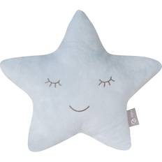 Roba Cojín Decorativo En Forma De Estrella Para Habitación Infantil Cojín de Peluche Cara Bordada Azul Claro