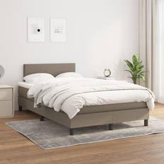 VidaXL 120cm Kontinentalsängar vidaXL Ramsäng madrass taupe Kontinentalsäng