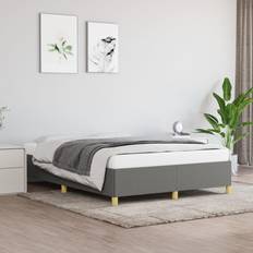 vidaXL Gris Foncé 140 x 200 cm Double Adulte Meuble de Chambre À Coucher