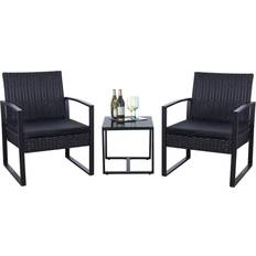 Black Bistro Sets Flamaker 3 Pieces Bistro Set