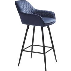 Metaal Barstoelen Unique Furnitures Miller Barstoel Uniek Blauw Velours