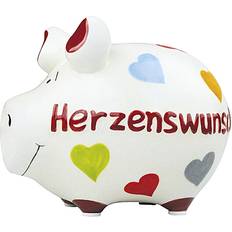 Kcg sparschwein sparbüchse ''herzenswunsch'' weiß/bunt