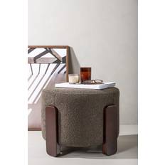 Grigio Sgabelli Venture Design Bouclé-Hocker Coffey Mit Holz-Füßen Sgabello