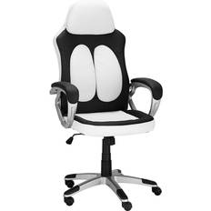 Gamer stole møbler Loft24 Gamer Stol PU Sort Hvid Kontorstol