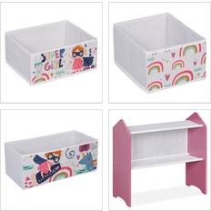 Estanterías Relaxdays Estantería Infantil Con 6 Cajas 66 x 63 x 30 cm Organizador Juguetes Superheroína