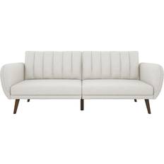 Sofa Beds - Wood Sofas Novogratz Brittany Light Grey Sofa 207cm 3 Seater