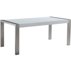 Argento Tavoli da pranzo Beliani Acciaio Inox Piano Lucido 180 x 180 cm Tavolo da pranzo 90x90cm