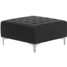 Argent Tabourets Beliani Pouf Ottoman Cuir PU Noir Tabouret