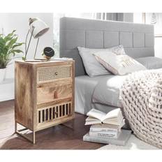 Guld Sengebord Wohnling Massivt Træ Metal 40x60x30 cm Sengebord 30x40cm