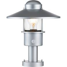 Lampade da cancello Elstead Lighting Klampenborg 1-Light Pedestal with PIR - Silver Lampada da cancello