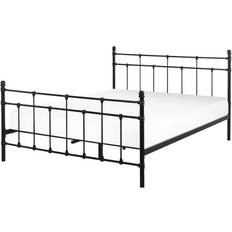 Contenitore Integrato Strutture letto Beliani Struttura Letto Metallo Nero 140 x 200 cm