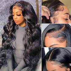 Black lace front wig Pizazz 13x4 HD Transparent Lace Front Wig 26 Inch Natural Black