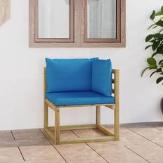 vidaXL Angolare da Giardino con Cuscini Pino Impregnato Verde - Blu Divano Modulare