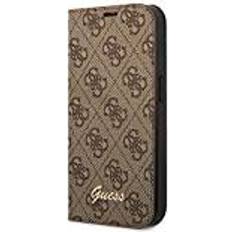 Guess GUBKP14SHG4SHW Hülle für iPhone 14 6,1" braun/Brown Book 4G Vintage Gold Logo