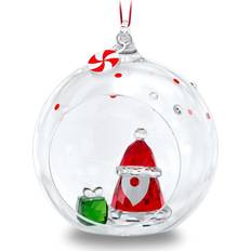 Glass Decorative Items Swarovski Holiday Cheers Santa Claus Christmas Tree Ornament 8cm