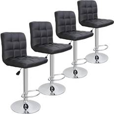 Black - Leathers Chairs ZENY Counter Bar Stool 45.7" 4pcs