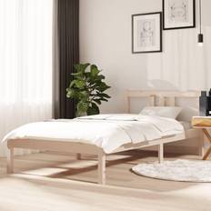 vidaXL brown, 90 Solid Wood Bed Frame