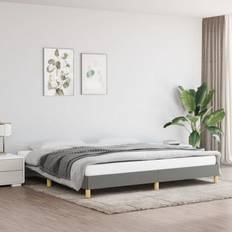 vidaXL Cama Sin Colchón Tela Gris Oscuro 200x200 cm