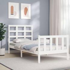 vidaXL Bed Frame with Headboard White