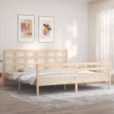 vidaXL Giroletto Con Testiera 200x200 cm In Legno Massello