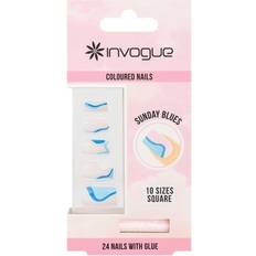 Sunday Blues Square Nails 24pcs