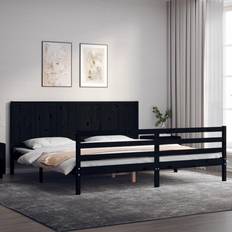 Beds & Mattresses vidaXL Bed Frame with Headboard Black