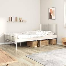 vidaXL Sengeramme i Metall 120x200 cm Hvit Sängram