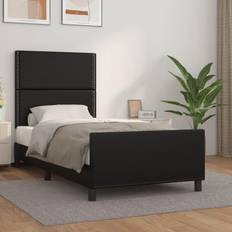 Strutture letto saldi vidaXL Giroletto Con Testiera Nero 80x200 cm In Similpelle