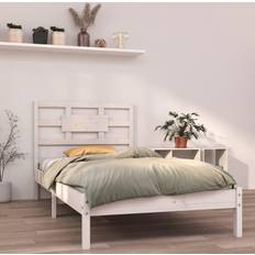 vidaXL Vit Massivt Trä 100x200 cm Sängram
