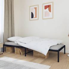vidaXL Metal Bed Frame Black