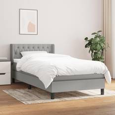 vidaXL Giroletto A Molle Con Materasso Grigio Chiaro 90x200 cm Letto Continentale
