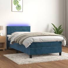 Blau Betten vidaXL Samt Blau, 80 Boxspringbett