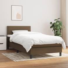vidaXL mit Matratze Dunkelbraun 90x200 cm Boxspringbett